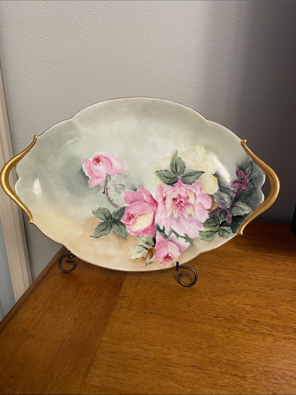 Rare Antique T&V Tressemanes & Vogt Limoges France Porcelain Hand Painted Plate